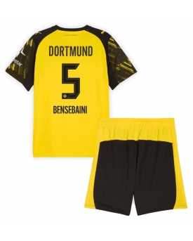 Borussia Dortmund Ramy Bensebaini #5 Maglia Gara Casa Repliche 2025-26 Bambino Maniche Corte